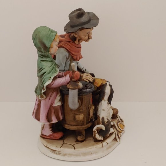 Handgemalt Royal Meridian [Deutsche Noritake] Old Man, Dog, Young Girl Cooking - Picture 6 of 9